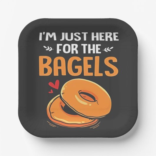 Ich bin nur hier für das jüdische Essen von Bagels Pappteller (Vorderseite)