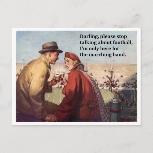 Ich bin nur hier für das Marching Band Football Sp Postkarte (Vorderseite)