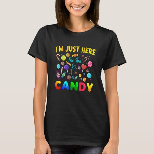 Ich bin nur hier für das süße Halloween-Party T-Shirt (Vorderseite)