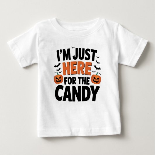 Ich bin nur hier für das süße - sonnige Halloween Baby T-shirt (Vorderseite)