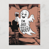 Ich bin nur hier für den Boos-Funny-Geist mit Wein Postkarte (Vorderseite)