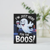 Ich bin nur hier für den Boos Funny Ghost Postkarte (Stehend Vorderseite)
