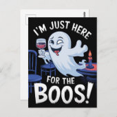 Ich bin nur hier für den Boos Funny Ghost Postkarte (Vorne/Hinten)