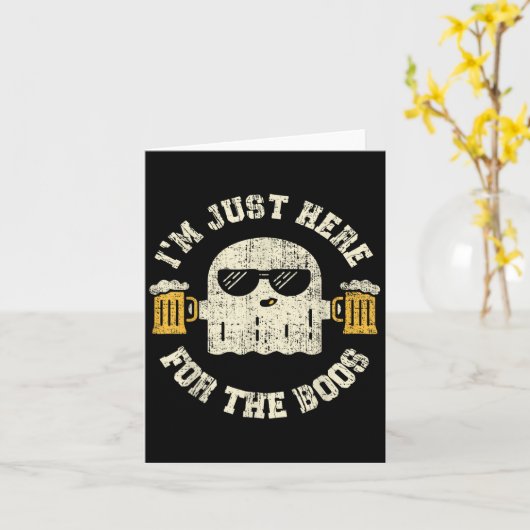 Ich bin nur hier für den Boos Halloween-Party Drin Karte (Gelbe Blume)