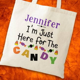 Ich bin nur hier für den kandy Halloween-Namen Tragetasche