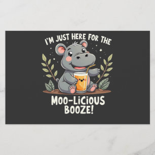 Ich bin nur hier für den moo-licious Booze Moo Den Briefpapier