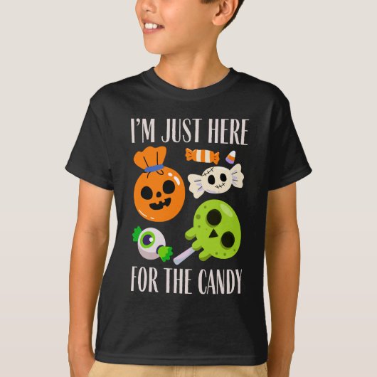 Ich bin nur hier für den süßen Halloween lustig T-Shirt (Vorderseite)