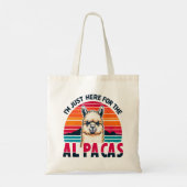 Ich bin nur hier für die Alpacas Funny Alpaca Lieb Tragetasche (Rückseite)
