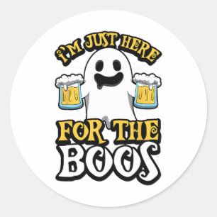 Ich bin nur hier für die Boos - Ghost Booze - Hall Runder Aufkleber