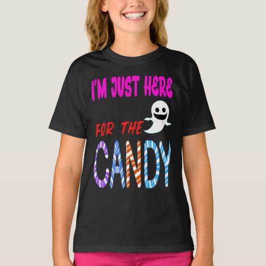Ich bin nur hier für die Candy - Funny Halloween K T-Shirt (Vorderseite)
