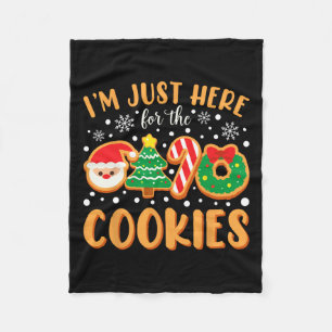 Ich bin nur hier für die Cookies Funny Xmas Meme N Fleecedecke