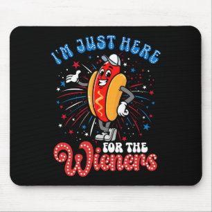 Ich bin nur hier für die Dackeln Firework Hot Dog  Mousepad