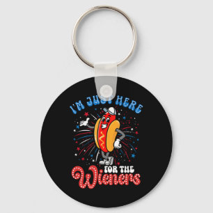 Ich bin nur hier für die Dackeln Firework Hot Dog  Schlüsselanhänger