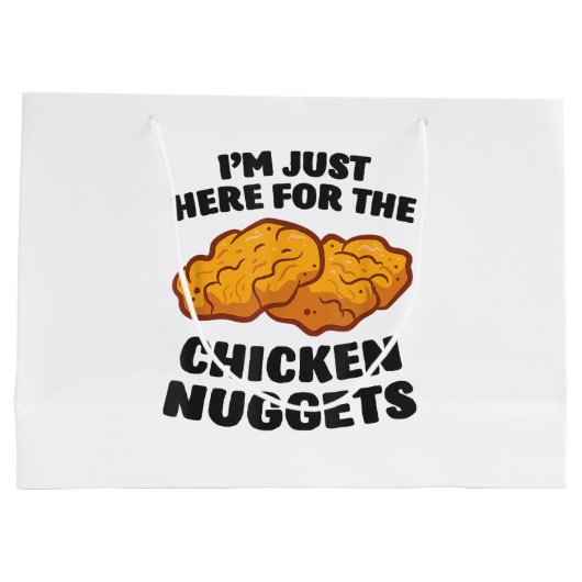 Ich bin nur hier für die Hühnernuggets Große Geschenktüte (Rückseite)