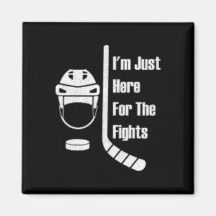 Ich bin nur hier für die Kämpfe Lustiges Hockey (3 Magnet