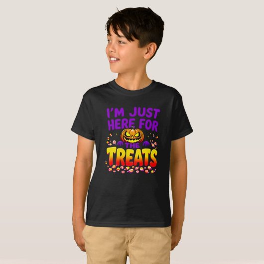 Ich bin nur hier für die Leckereien Halloween T-Shirt (Vorne ganz)