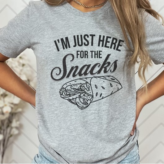 Ich bin nur hier für die Snacks Funny Party T-Shirt