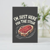 Ich bin nur hier für die Steak Beef Meat Liebhaber Dankeskarte (Stehend Vorderseite)