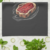Ich bin nur hier für die Steak Beef Meat Liebhaber Geschirrtuch (Gefaltet)
