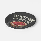 Ich bin nur hier für die Steak Beef Meat Liebhaber Pappteller (Schrägansicht)
