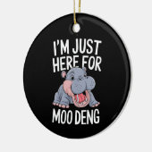 Ich bin nur hier für Moo Deng Niedlich Baby Hippo Keramik Ornament (Links)