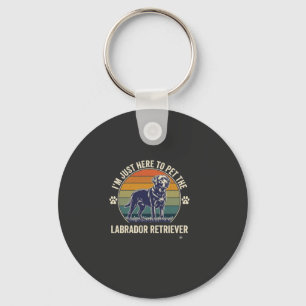 Ich bin nur hier, um Labrador Retriever Hund Retro Schlüsselanhänger