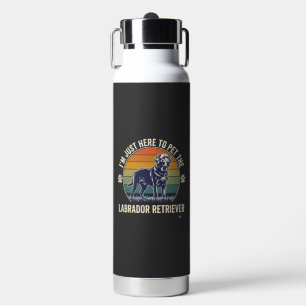 Ich bin nur hier, um Labrador Retriever Hund Retro Trinkflasche
