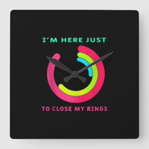 Ich bin nur hier, um mein Ring Fitness Gym Geschen Quadratische Wanduhr