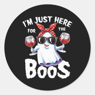Ich bin nur hier wegen des Boos Halloween-Geistes Runder Aufkleber