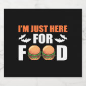 Ich bin nur hier zum Essen Burger Halloween Schaumweinetikett (Einzelnes Label)