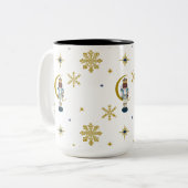 Ich bin nur Nutcrakers für Weihnachten in Blau und Zweifarbige Tasse (Vorderseite Links)