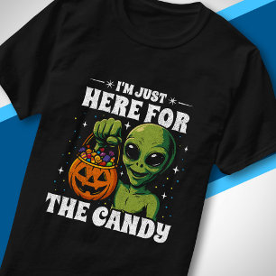 Ich bin nur wegen den Süßigkeiten hier Lustiger Al T-Shirt
