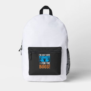 Ich bin nur wegen der Buh-Rufe hier Halloween-Desi Bedruckter Rucksack