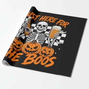 Ich bin nur wegen der Buh-Rufe hier Halloween-Skel Geschenkpapier