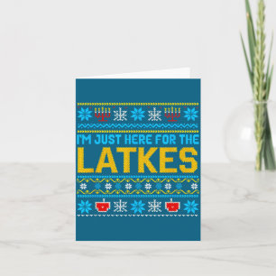 Ich bin nur wegen der Latkes hier, lustiges Hanukk Karte
