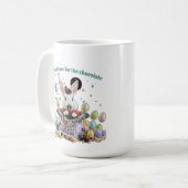 Ich bin nur wegen der Schokolade hier Kaffeetasse (Vorderseite Links)