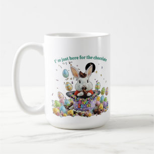 Ich bin nur wegen der Schokolade hier Kaffeetasse
