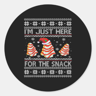 Ich bin nur wegen der Snack-Weihnachts-Cakes Debbi Runder Aufkleber