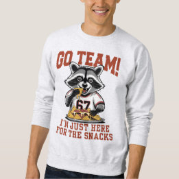 Ich bin nur wegen der Snacks hier, Lustiger Waschb Sweatshirt