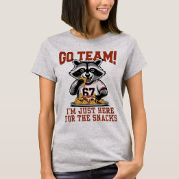 Ich bin nur wegen der Snacks hier, Lustiger Waschb T-Shirt