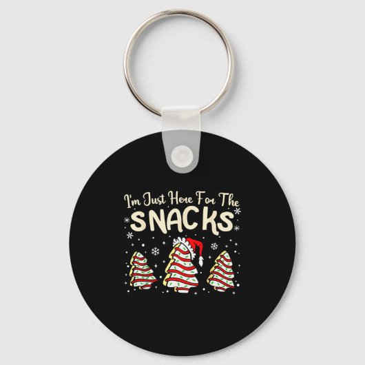 Ich bin nur wegen der Snacks Weihnachtskuchen Debb Schlüsselanhänger (Vorderseite)