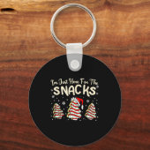 Ich bin nur wegen der Snacks Weihnachtskuchen Debb Schlüsselanhänger (Vorderseite)