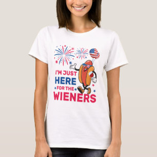 Ich bin nur wegen der Würstchen hier, 4. Juli T-Shirt