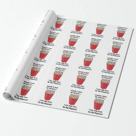 Ich bin nur wegen des Popcorns hier Lustiger Spruc Geschenkpapier