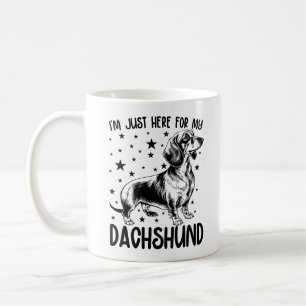 Ich bin nur wegen meines Dachshunds hier Lustiger  Kaffeetasse