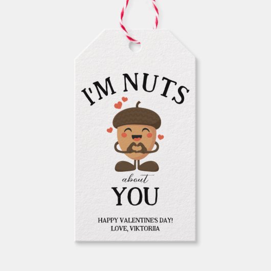 Ich bin Nüsse über dich Valentine einfache lustige Geschenkanhänger (Vorderseite)