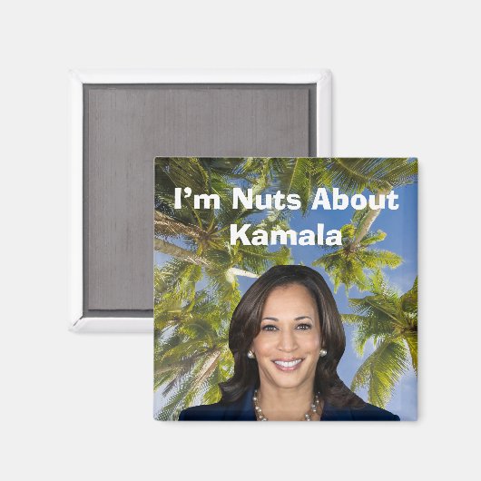 Ich bin Nüsse über Kamala Magnet (Vorderseite/Rückseite)