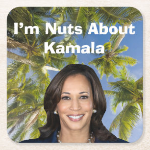 Ich bin Nüsse über Kamala Rechteckiger Pappuntersetzer