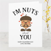 Ich bin Nüsse über Sie Valentine einfache lustige  Karte (Gelbe Blume)