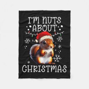 Ich bin Nüsse über Weihnachten - Funny Xmas Eichhö Fleecedecke